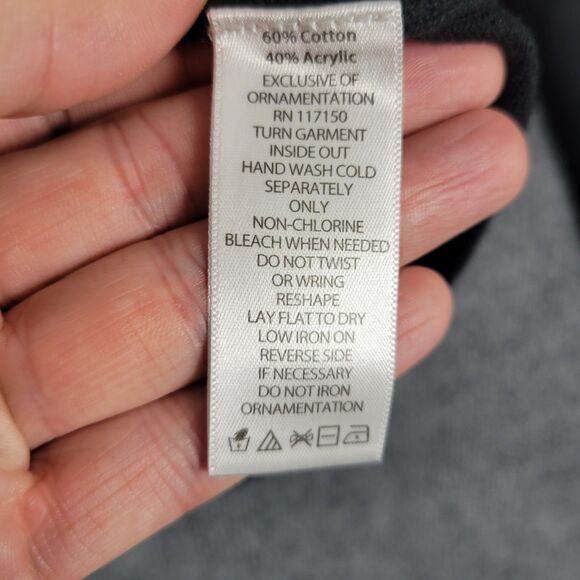 QUACKER FACTORY Black Sequin Christmas Poinsettia Holiday Novelty Sweater XS - Picture 8 of 12